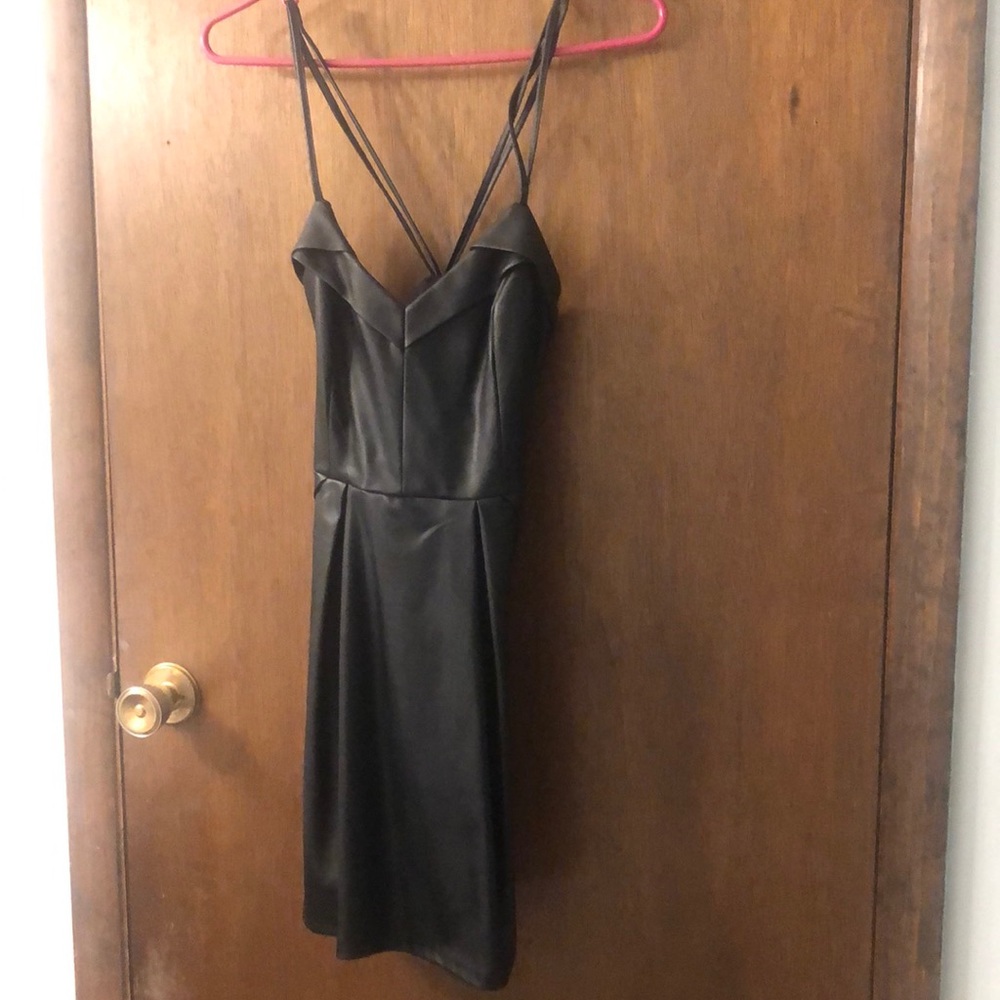 Leather mini dress